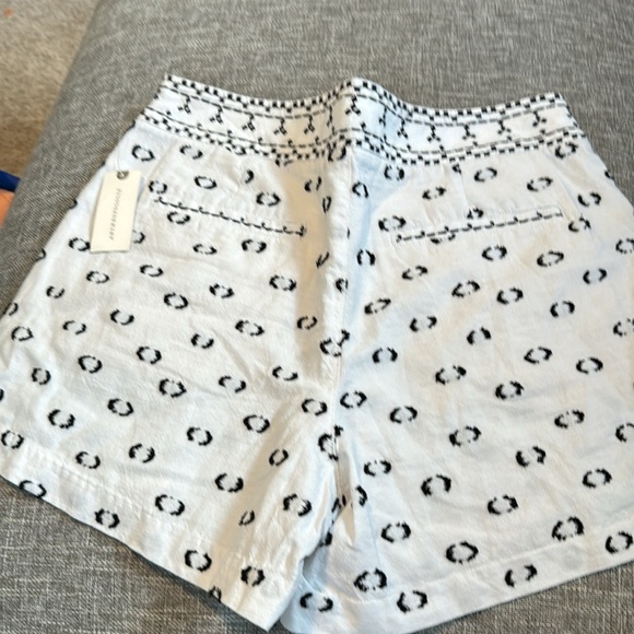 Anthropologie Hei Hei Clip Dot Printed Shorts Black White Festive - Picture 12 of 12